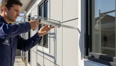 Professional caulking and sealing on Grand Rapids MI home exterior for weather protection