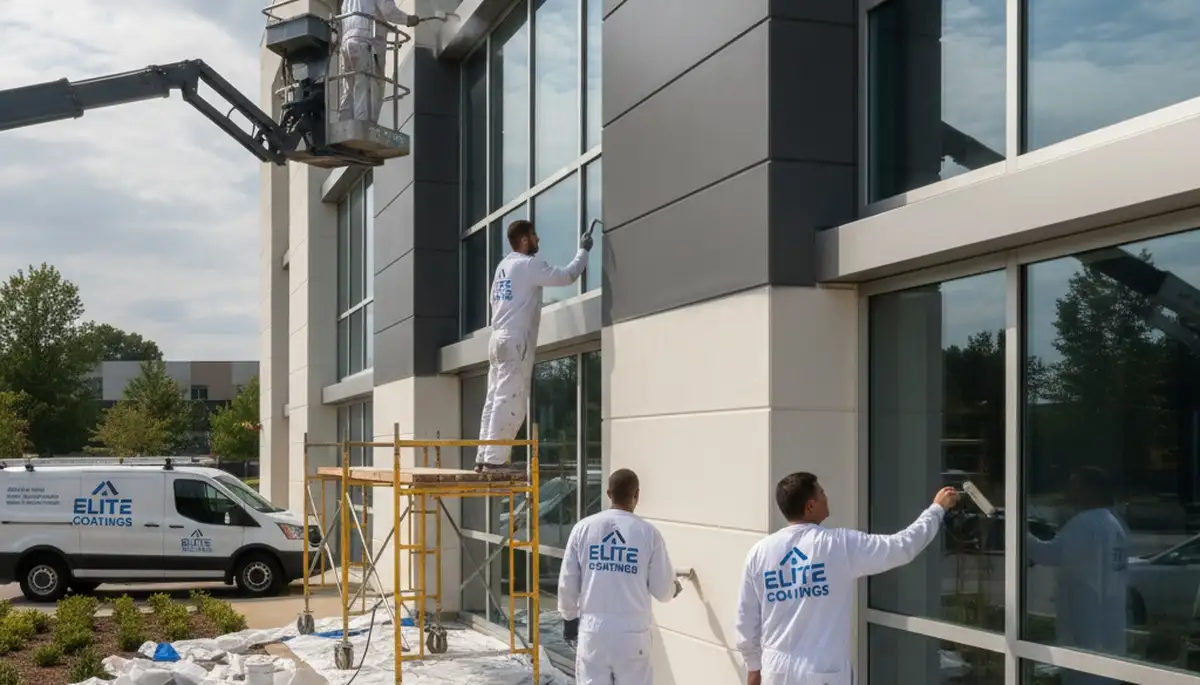 Commercial building exterior painted by professional painters in Grand Rapids, MI