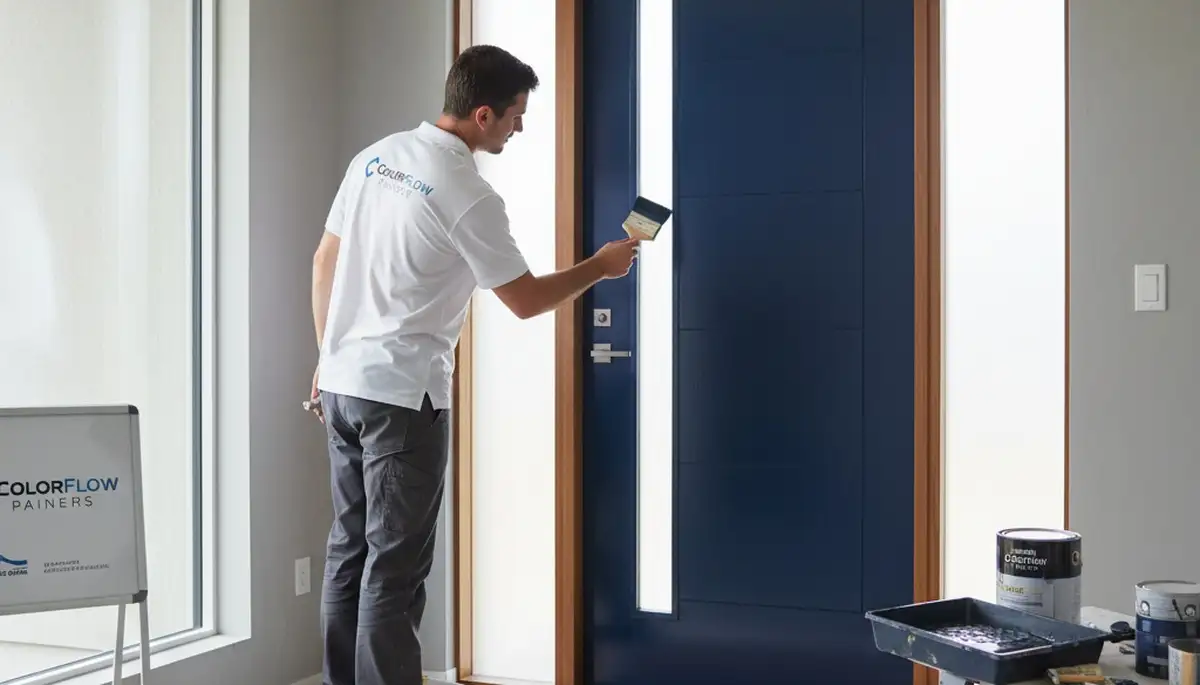 Professional door painting by house painters in Grand Rapids, MI enhancing curb appeal and durability