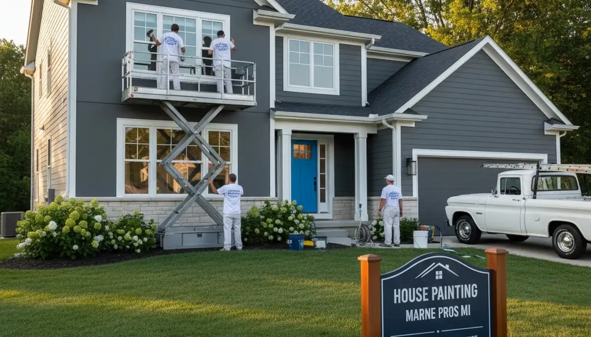 Professional house painters in Grand Rapids MI painting home exterior with quality finish