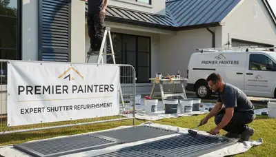 Professional shutter painting on a Grand Rapids MI home by expert house painters